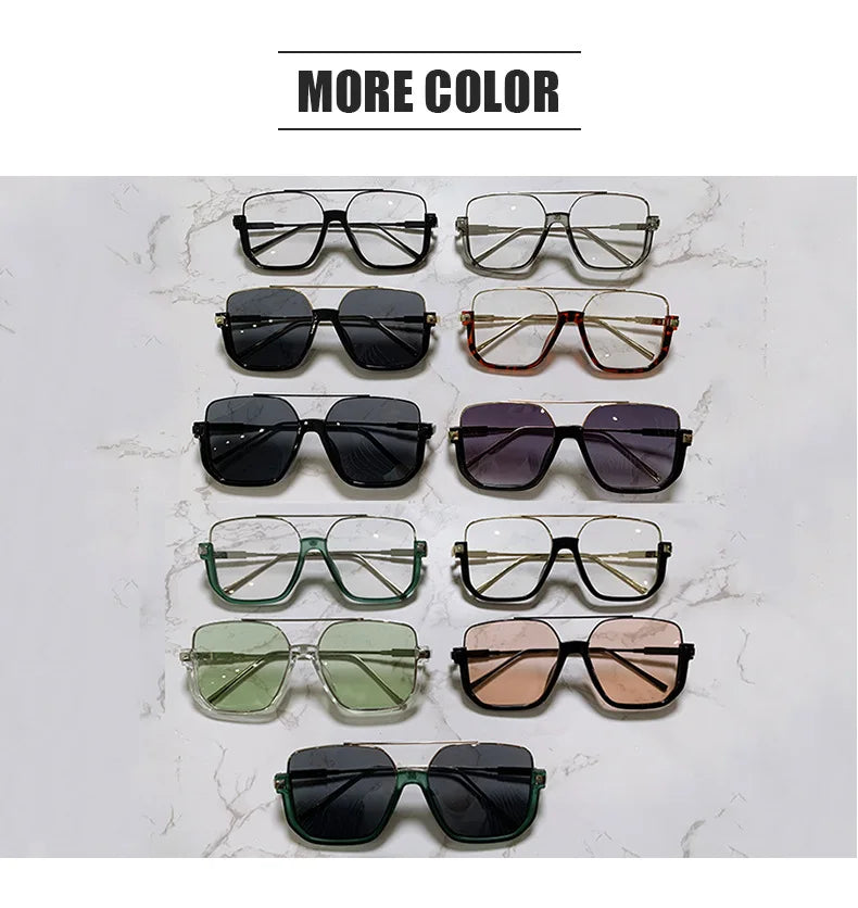 Oversized Square Design Uv400 Sunglasses