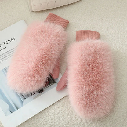 Windproof Gloves Soft Full Fingers Winter Warm Mittens For Cold Weather