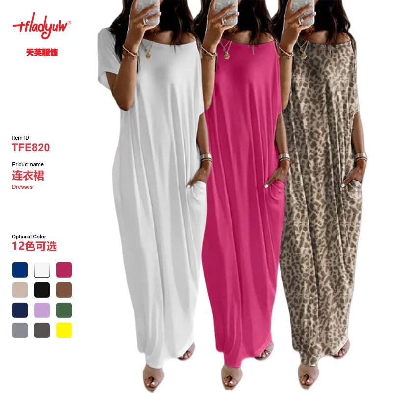 Beach Outfits Pockets Casual Vintage Maxi Dresses