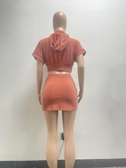 Short Sleeve Jacket + Bodycon Midi Skirts 2 Piece Sets