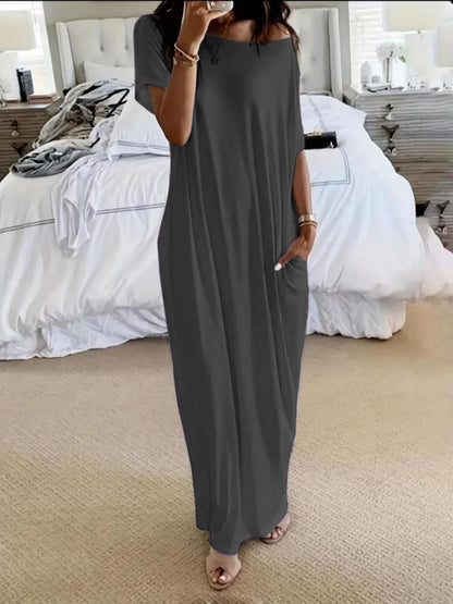 Beach Outfits Pockets Casual Vintage Maxi Dresses