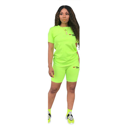Daily O-Neck Short Sleeve + Shorts Matching Sets