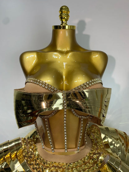 Sequins Rhinestone Backless Shiny Dresses (2pc.)