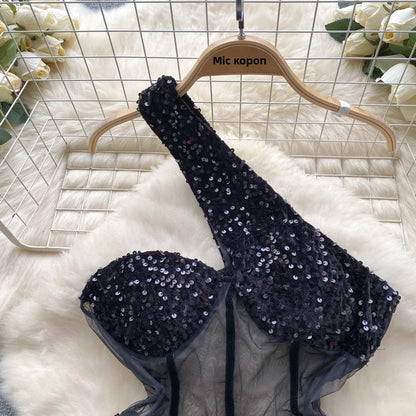 Glamour Off-Shoulder Sequin Dresses