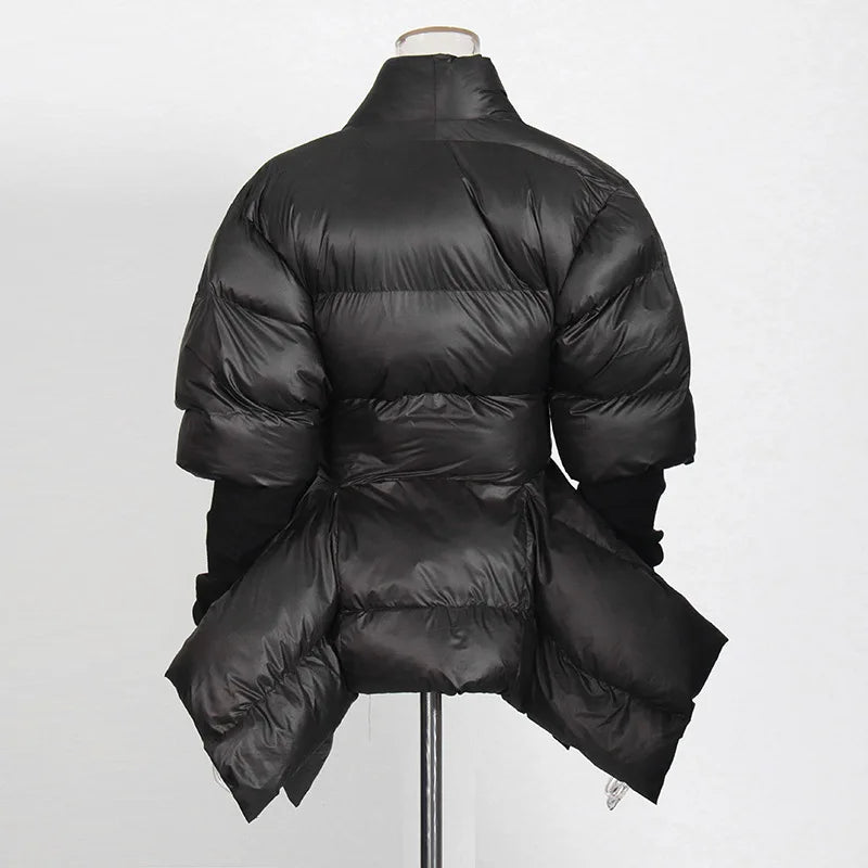 Celebrity High Quality Belt Thickened Bubble Coat