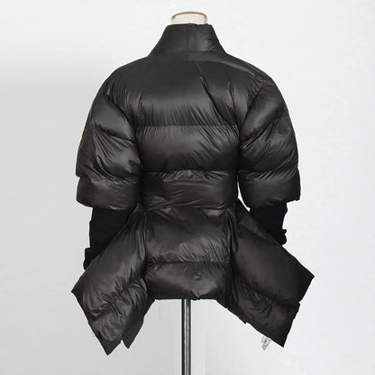 Celebrity High Quality Belt Thickened Bubble Coat