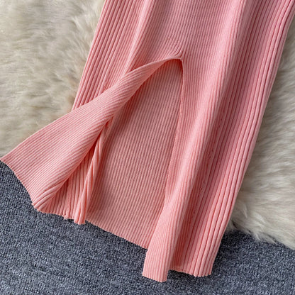 Single Shoulder Ink Knit Dress Backless Tank Striped Slim Bodycon Sundress Women Summer Beachwear Sexy Chic Vestidos