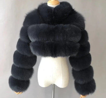 Luxury Fashion Women's Faux Fur Coat (zipper)