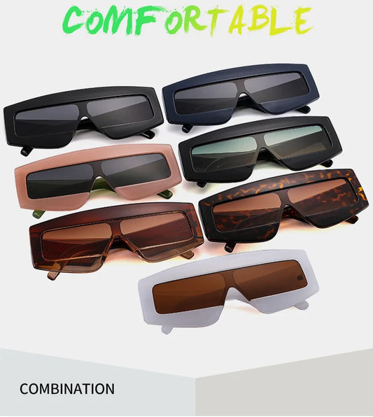 Sexy Cool One Piece White Oversized Sunglasses Women Luxury Brand Punk Y2K Big Rectangle Sun Glasses Men Vintage Eyewear Shades