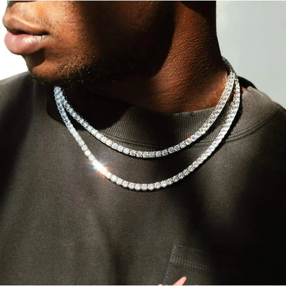 New Classical 4MM Tennis Chain Iced Out Necklace  8/18/20/24/inch Choker Gift