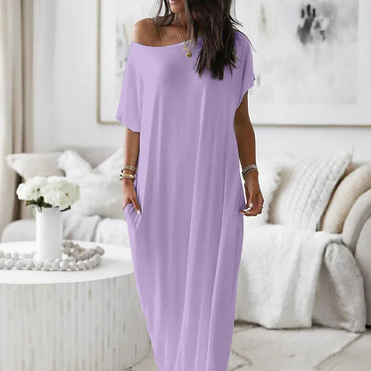 Beach Outfits Pockets Casual Vintage Maxi Dresses