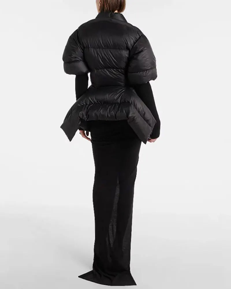 Celebrity High Quality Belt Thickened Bubble Coat