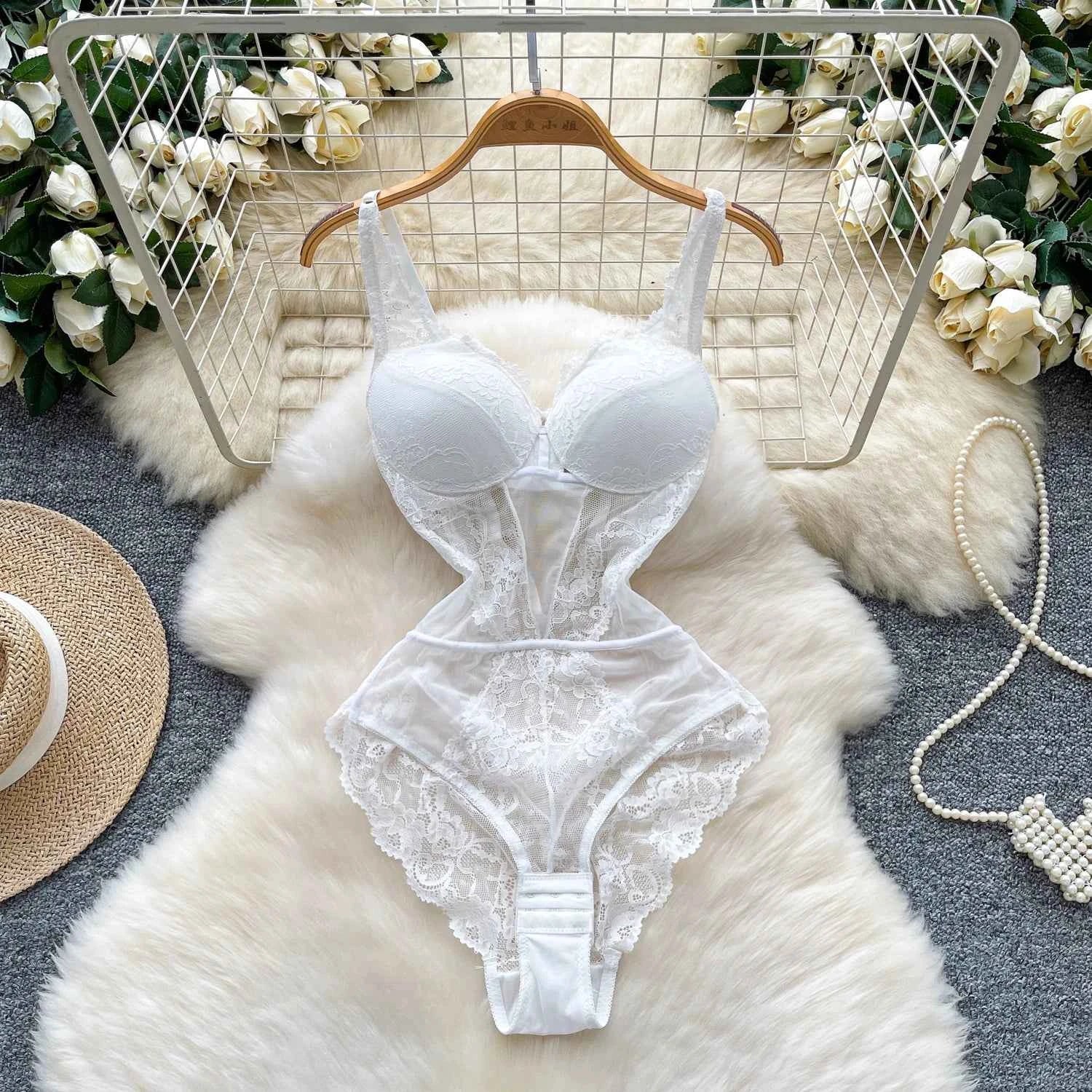 Hotsweet Vintage Straps Bodysuits Chic Lingerie