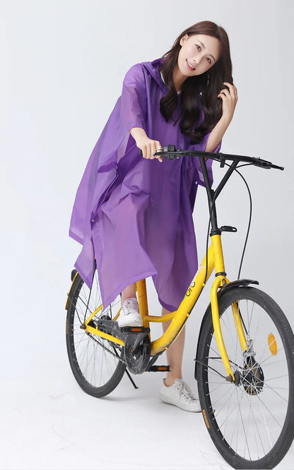 Transparent Windproof Bicycle Motorcycle Raincoat Woman Rain Poncho Impermeable EVA Hiking Raincoats