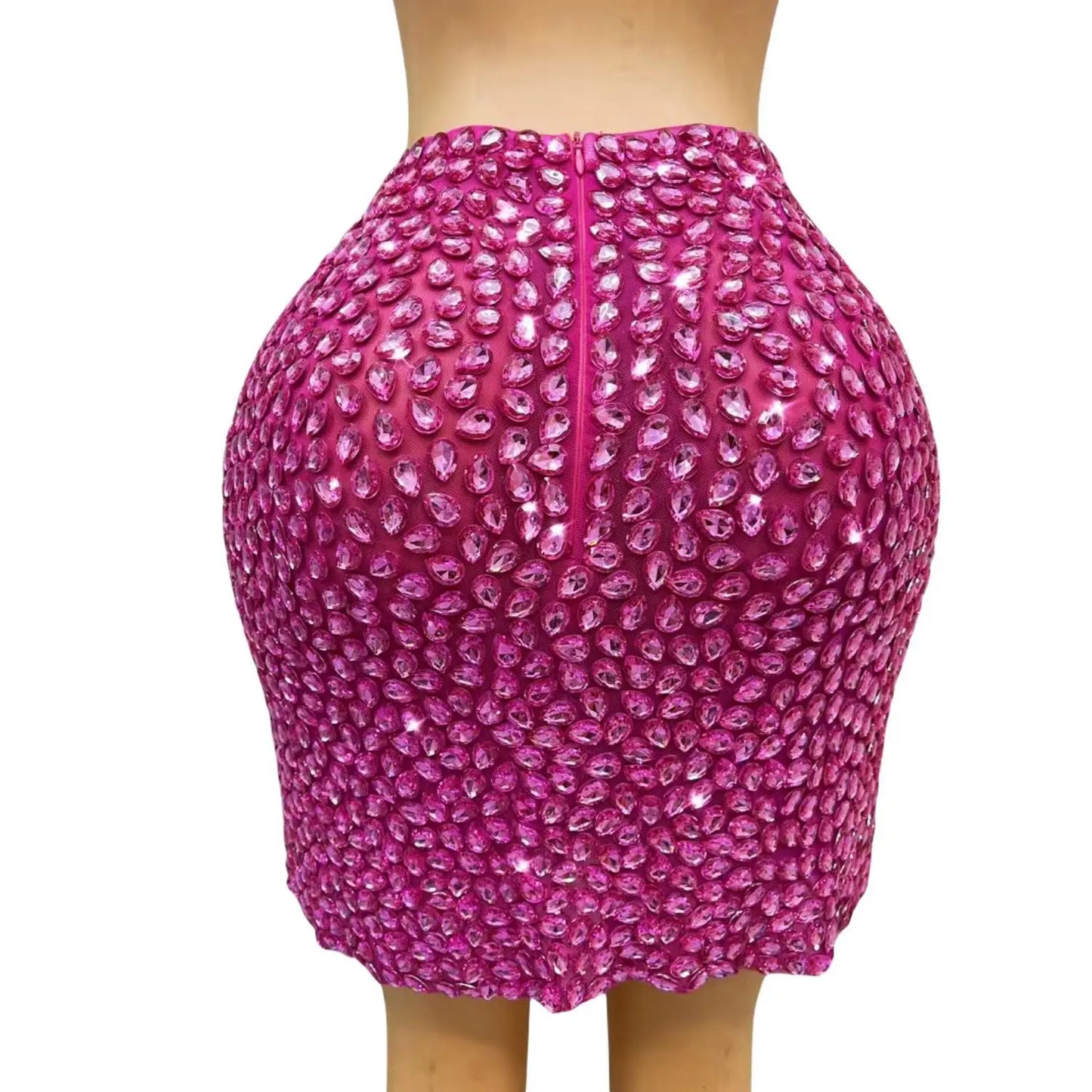 Alisa Spandex 1PCS Shining Luxury Full Crystals Hip Wrap Mini Skirts