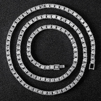 New Classical 4MM Tennis Chain Iced Out Necklace  8/18/20/24/inch Choker Gift