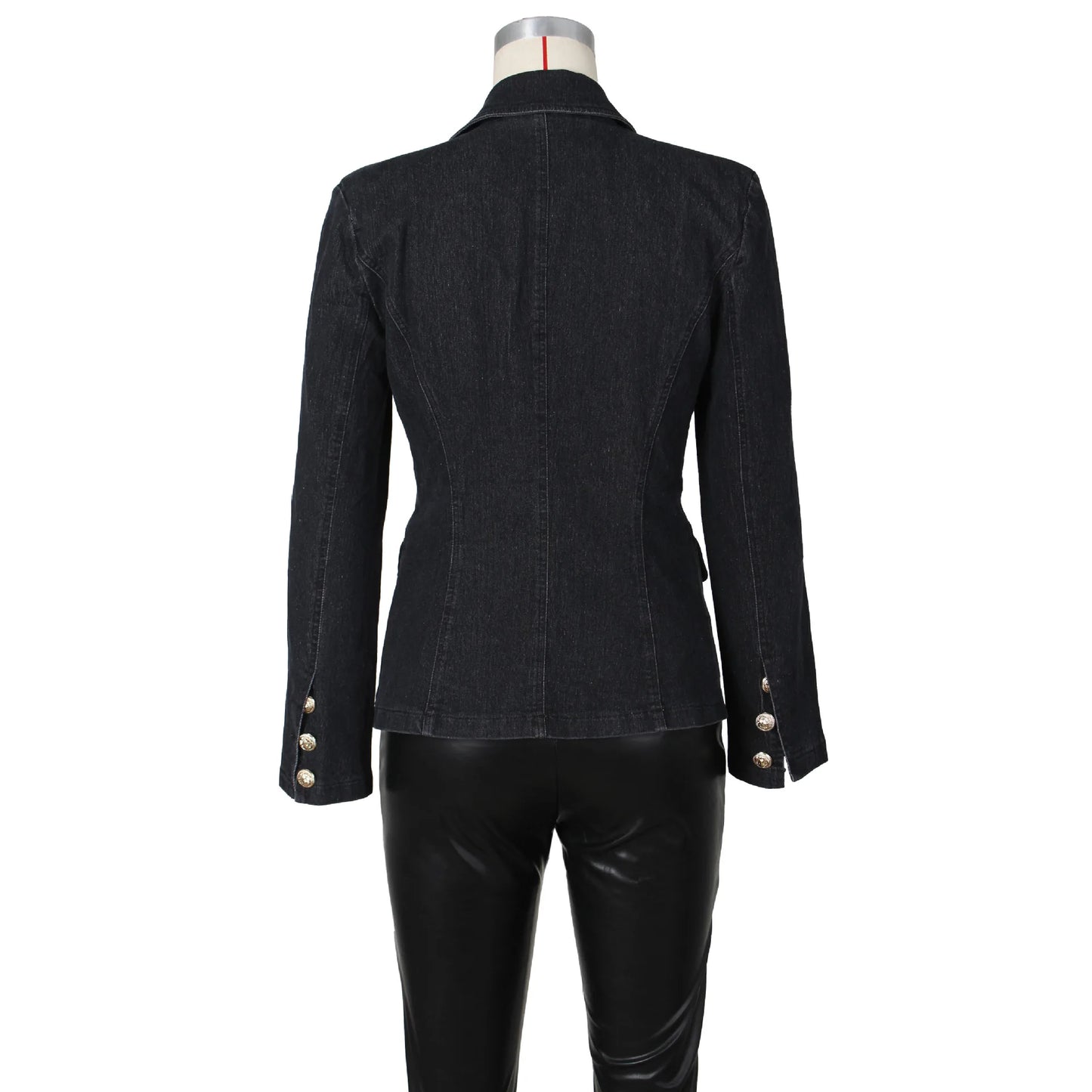 Kara Slim Long Sleeve Ripped Jacket Blazer (Denim)