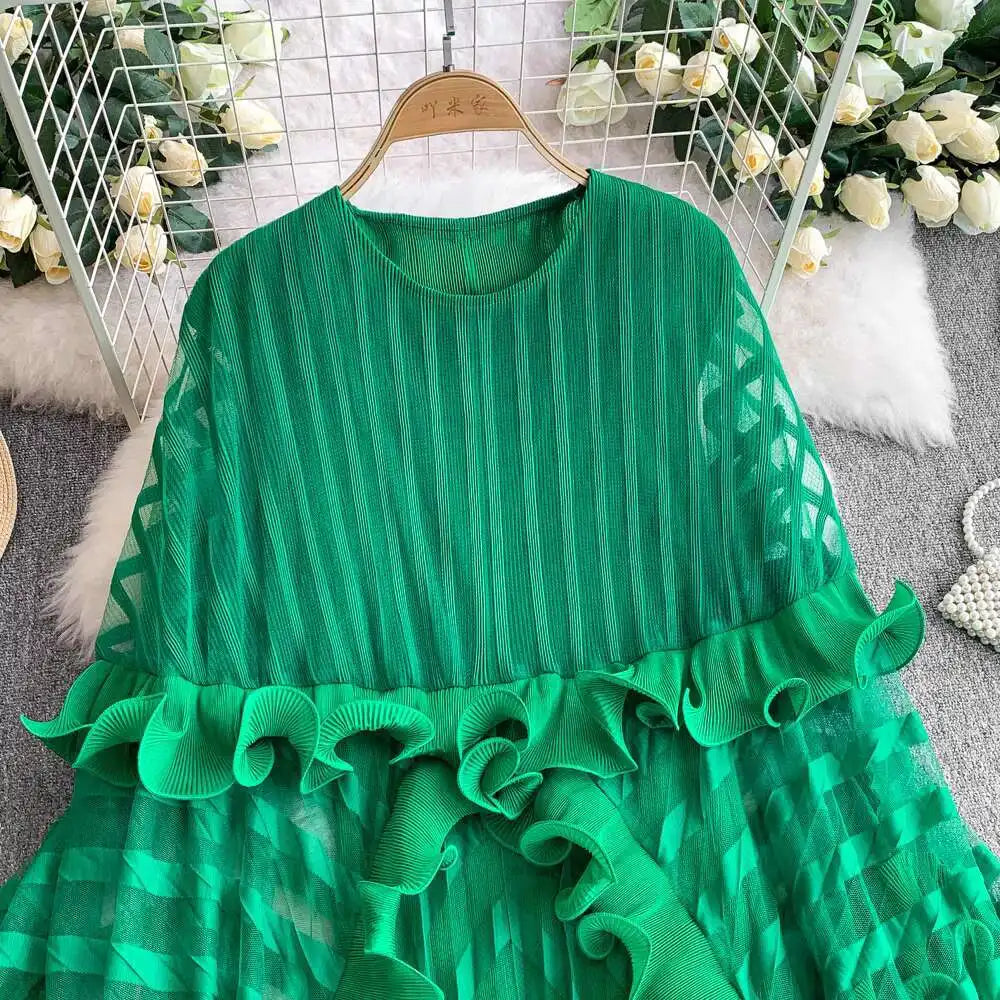 American Style V-neck Irregular Hem Design Dresses 22D1845