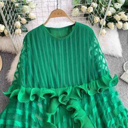 American Style V-neck Irregular Hem Design Dresses 22D1845