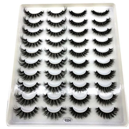 20 Pairs Natural long 3D Mink False Short Eyelashes