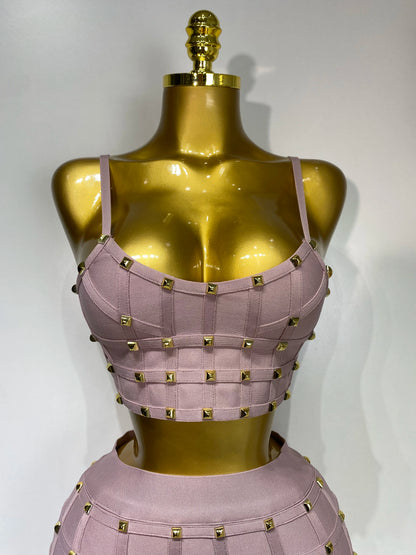 Celebrity High Quality Luxury Birthday Bandage Two Piece Set