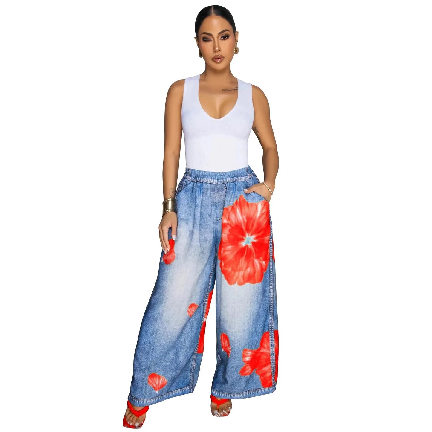 Casual Printed Wide Leg Pants (Comfortable)