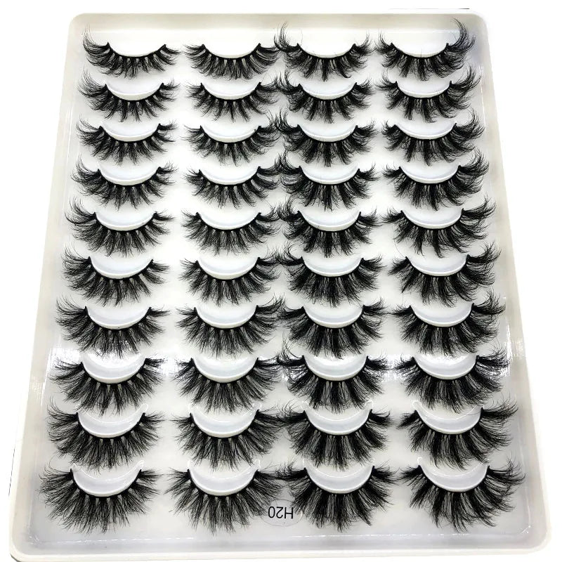 20 Pairs Natural long 3D Mink False Short Eyelashes