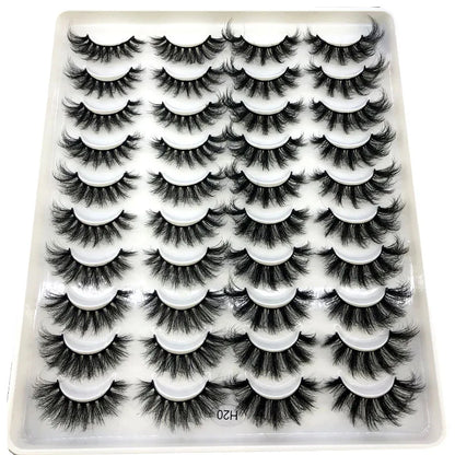 20 Pairs Natural long 3D Mink False Short Eyelashes