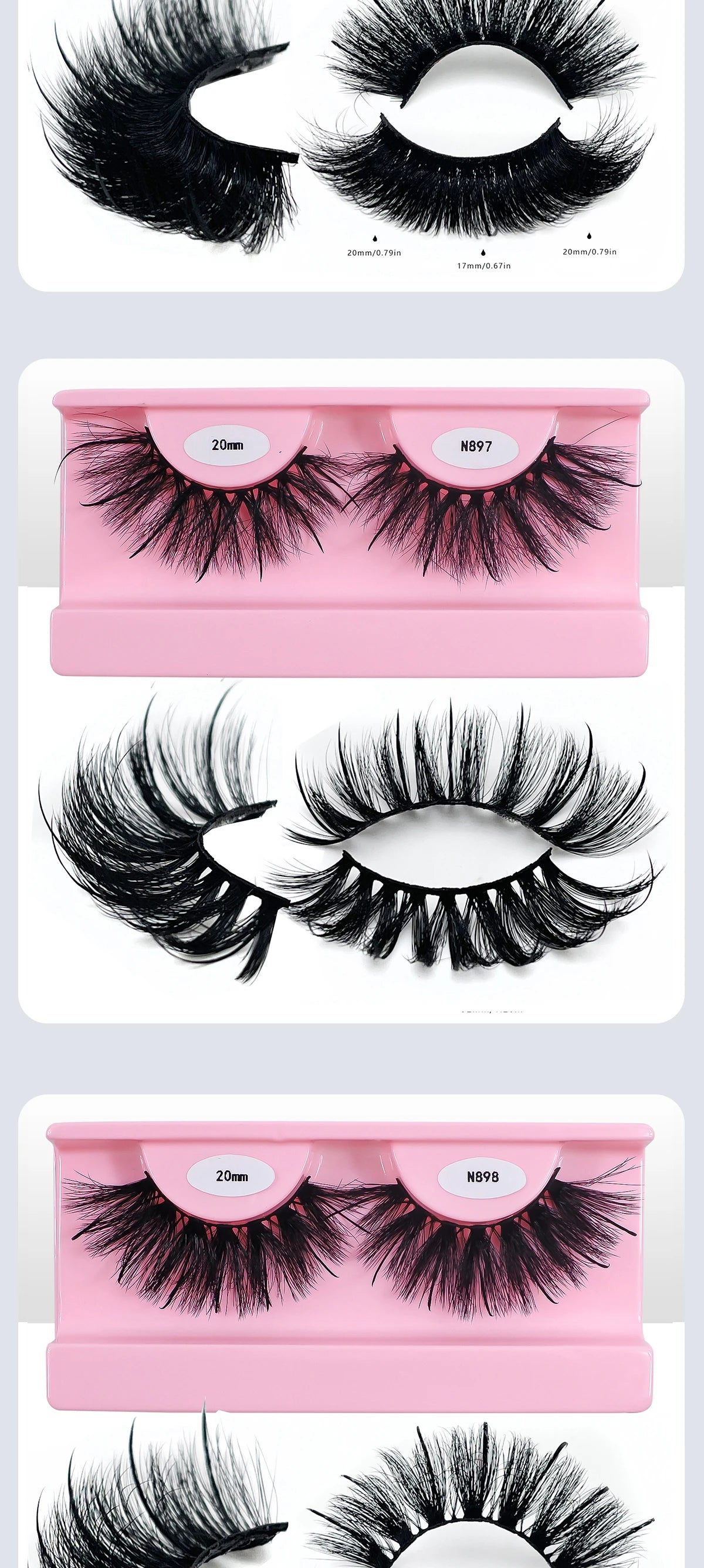 Faux Mink Lash Spikes Wispy Thick Natural Full Strip Lashes New Makeup Fluffy Mink Eyelashes