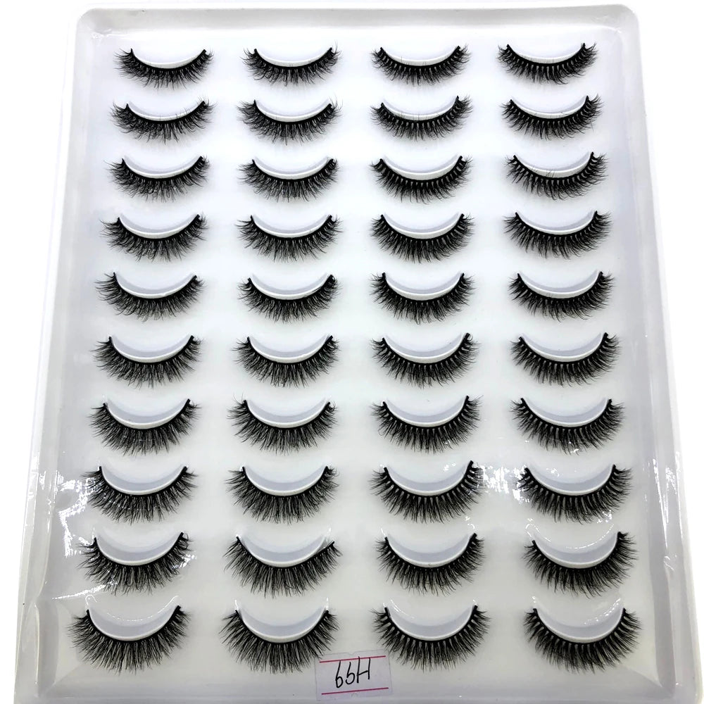 20 Pairs Natural long 3D Mink False Short Eyelashes