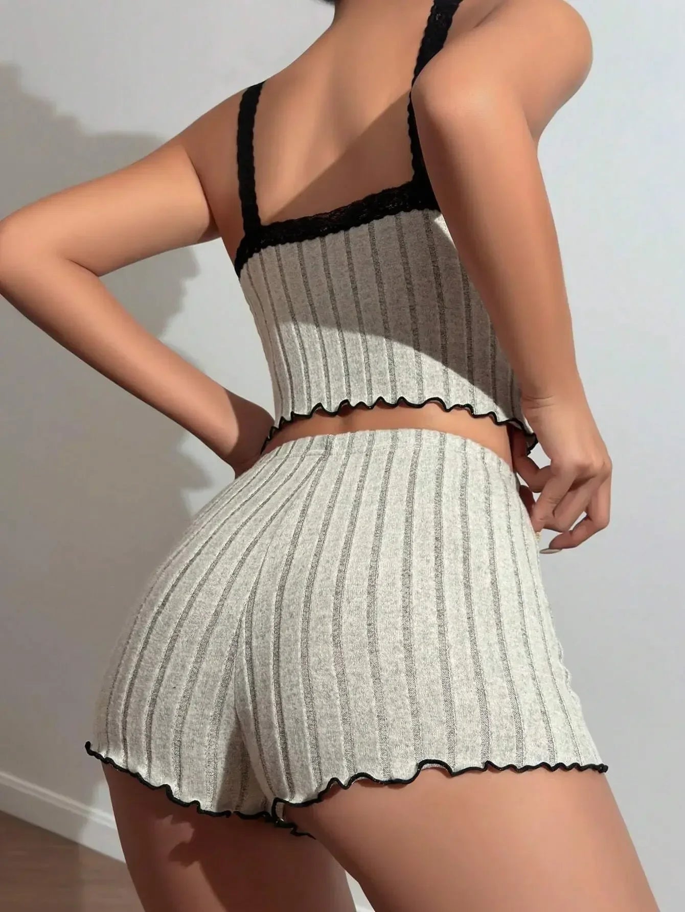 Homewear Crop Tops + Shorts Pajama Loungewear