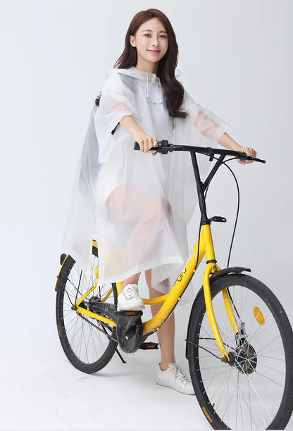 Transparent Windproof Bicycle Motorcycle Raincoat Woman Rain Poncho Impermeable EVA Hiking Raincoats