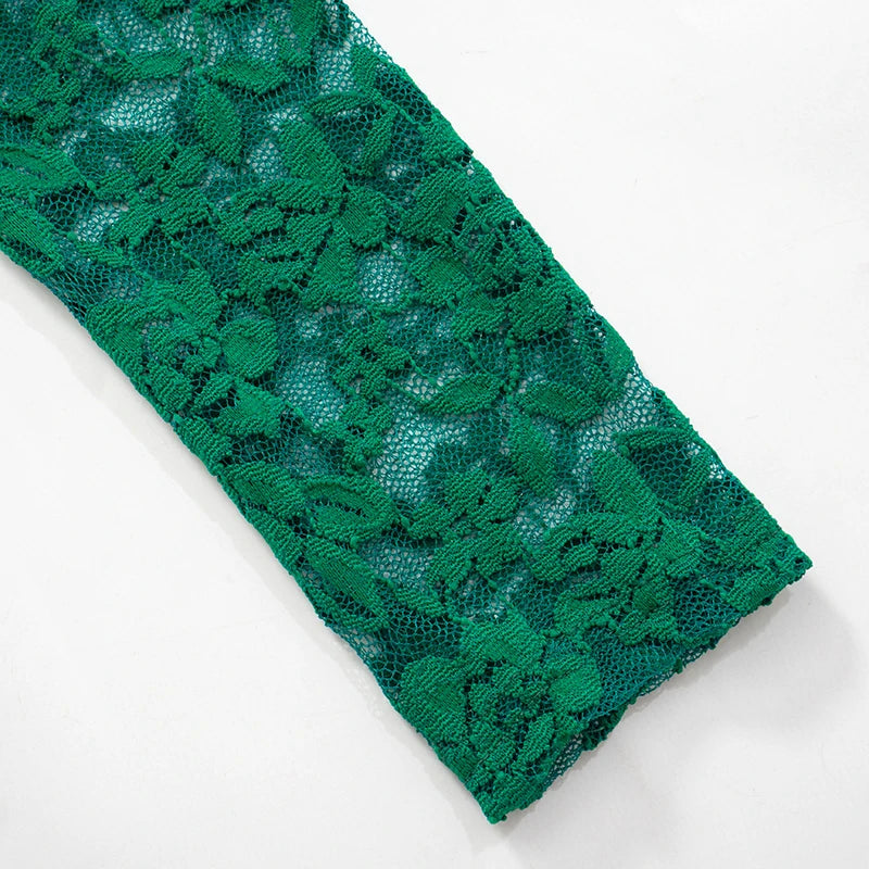 See Through O-Neck Crop Tops+Leggings Skinny Stretch Matching Midnight Party Clubwear