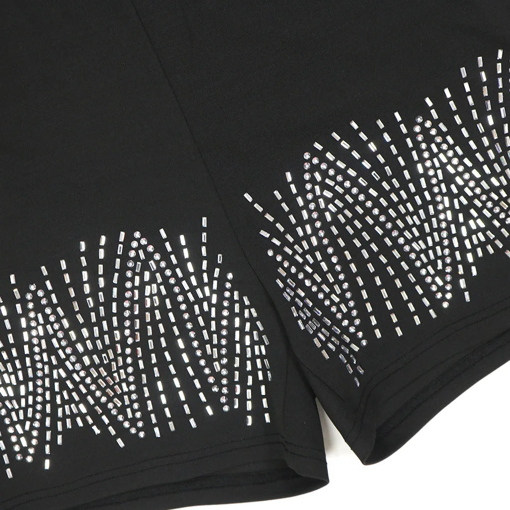 🔥Hot Rhinestones O-neck Tshirt + Short Sets