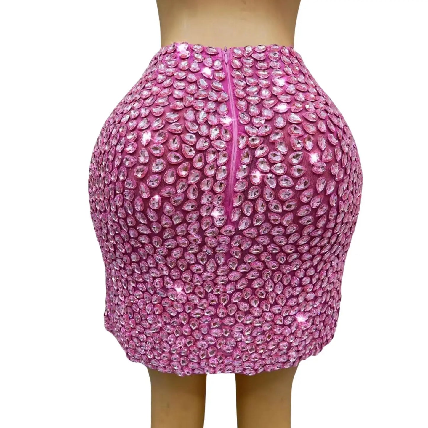 Alisa Spandex 1PCS Shining Luxury Full Crystals Hip Wrap Mini Skirts