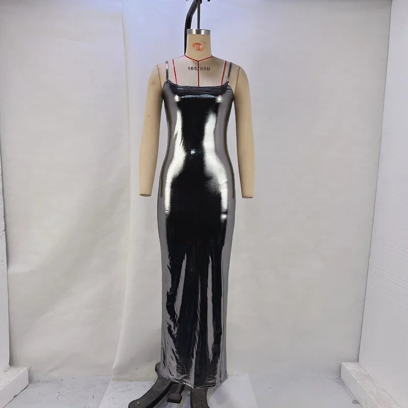 Shining Vintage Slim Kpop Goth Cheap Maxi Dresses