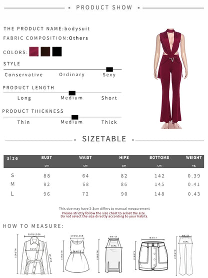 Deep V-Neck Metal Buckle Ruched Cross Bandage Jumpsuits