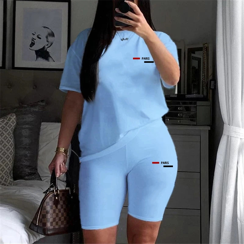 Daily O-Neck Short Sleeve + Shorts Matching Sets