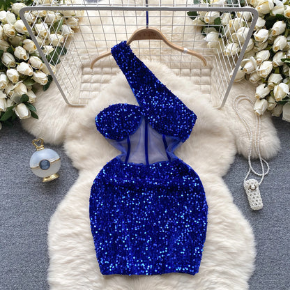 Glamour Off-Shoulder Sequin Dresses