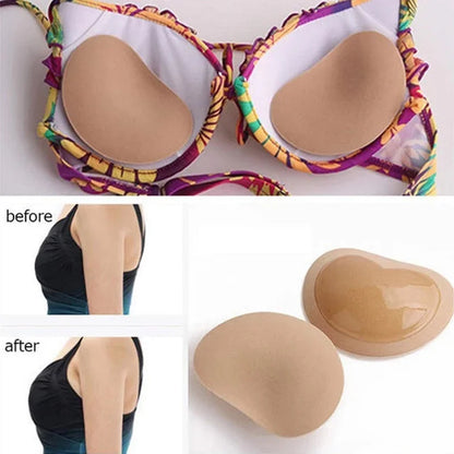 2pcs Silicone Bra Inserts Breast Pads Sticky Push-up Women Bra Cup Thicker Nipple Cover Patch Bikini Inserts