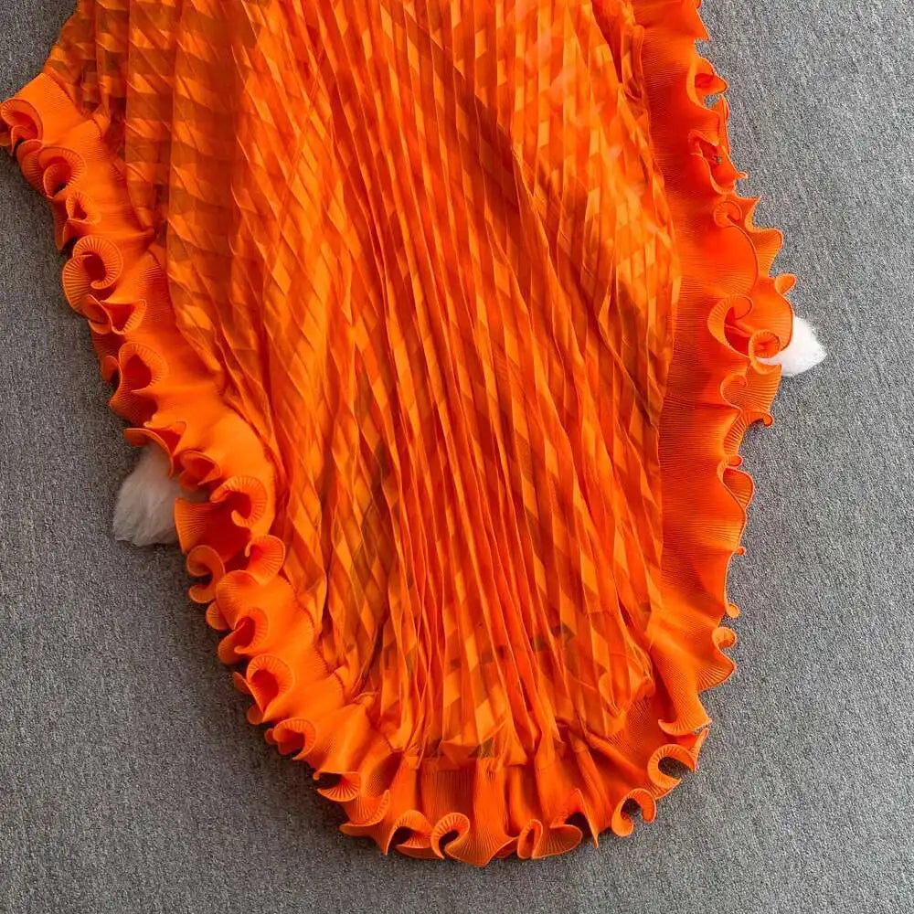 American Style V-neck Irregular Hem Design Dresses 22D1845