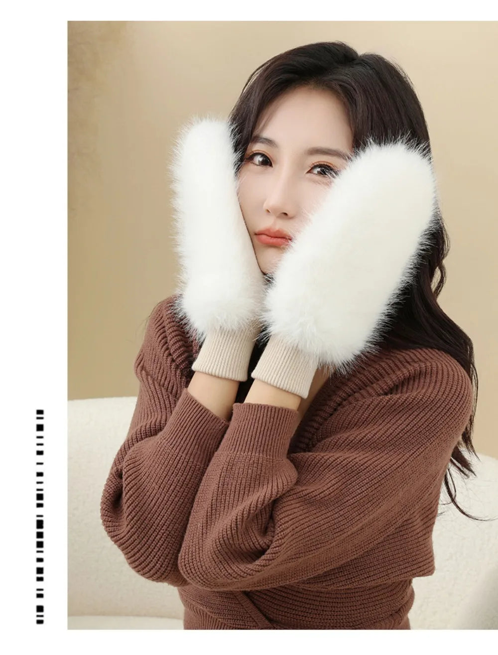 Windproof Gloves Soft Full Fingers Winter Warm Mittens For Cold Weather