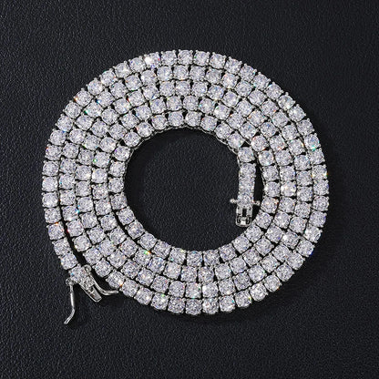 3/4/5mm 6"-24" Bling Iced Out Round Zircon Tennis Chain Chokers Necklaces 1 Row CZ Stone Link Chain Jewelry