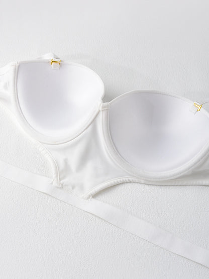 Stylish undertone beautiful back half cup smooth and exposed waist slim waist big exposed back push up bra