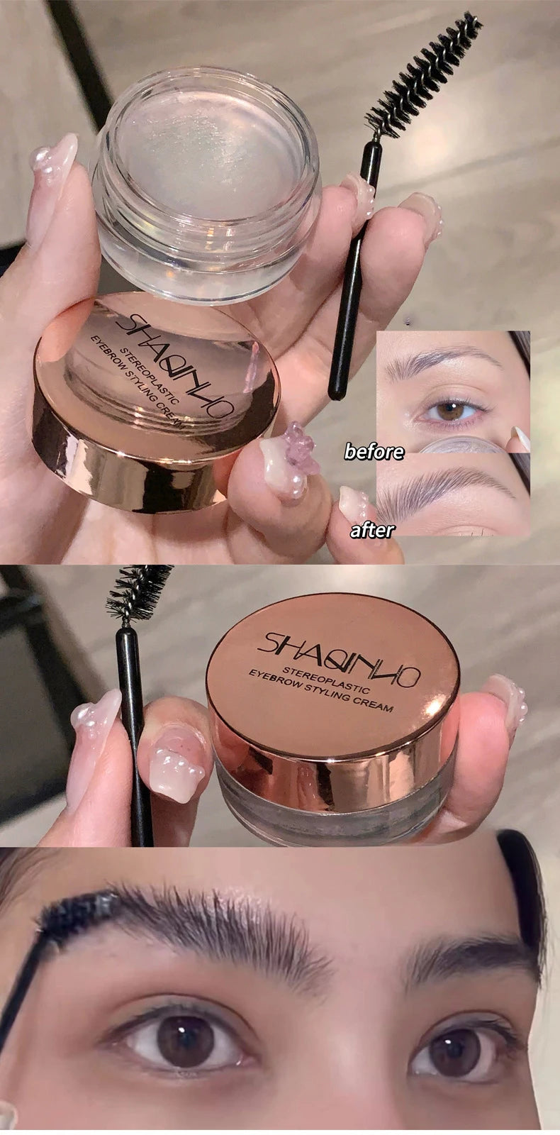 Three-dimensional Eyebrow Shaping Soap Eyebrow Gel Texture Creates Natural Eyebrows Styling Cream Waterproof Quick-Dry Makeup