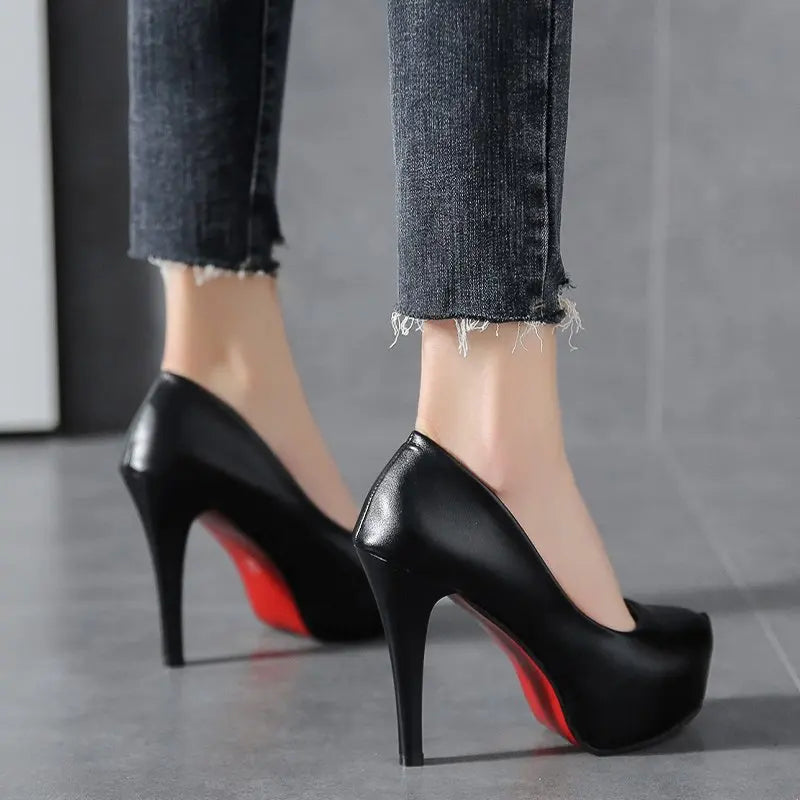 Sangria Pointed Toe Color Red Bottom High Heels