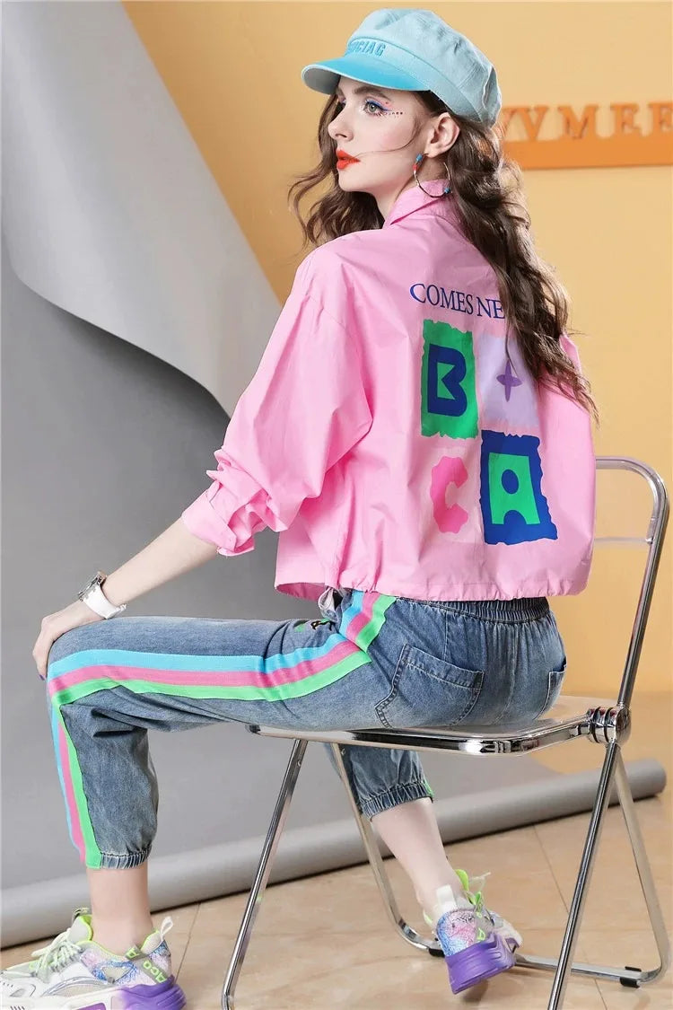 Kam Pink Long-sleeved Printed Tops