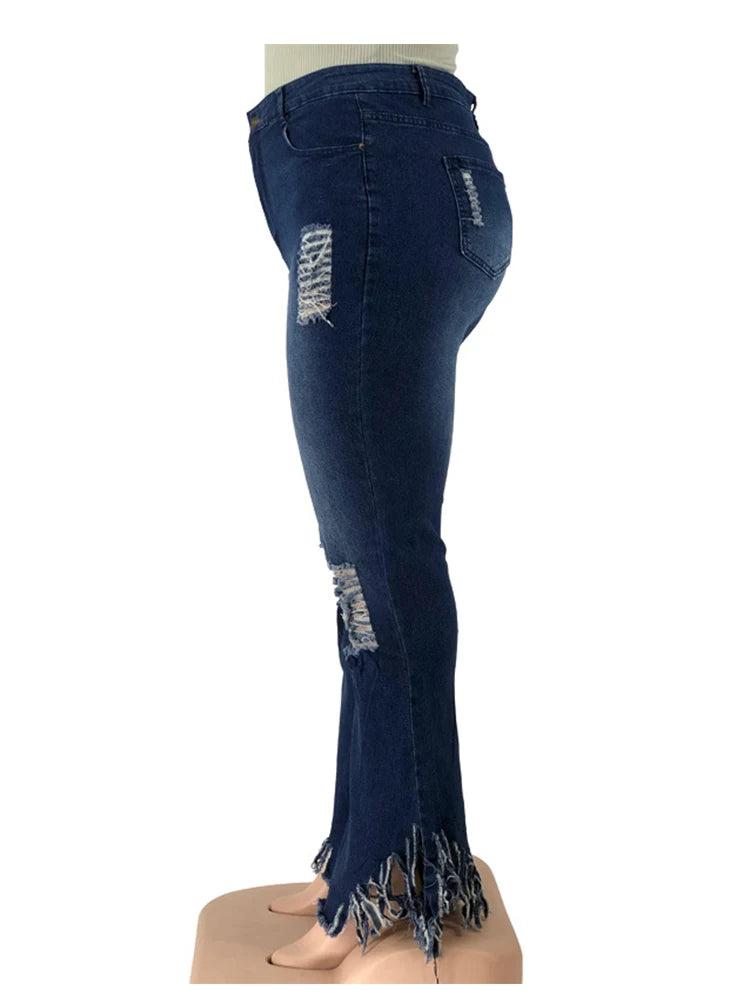 Rianna High Waist Ripped Flared Jeans