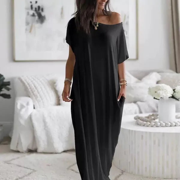 Beach Outfits Pockets Casual Vintage Maxi Dresses