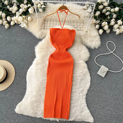 Chic Fashion Sexy Package Hips Split Knitted Dresses